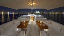 Sailing yacht Nephele -  Deck Seating and Bimini at night